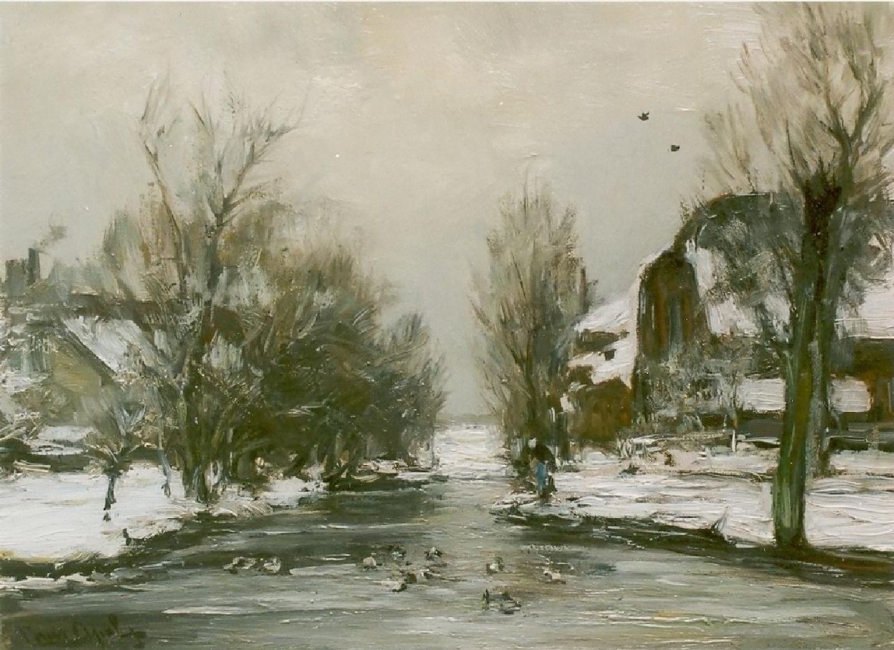 Apol L.F.H. | Lodewijk Franciscus Hendrik 'Louis' Apol, Winter in Voorschoten, olieverf op doek 30,0 x 40,0 cm, gesigneerd linksonder Apol L.F.H. | Lodewijk Franciscus Hendrik 'Louis' Apol, Winter in Voorschoten, olieverf op doek 30,0 x 40,0 cm, gesigneerd linksonder