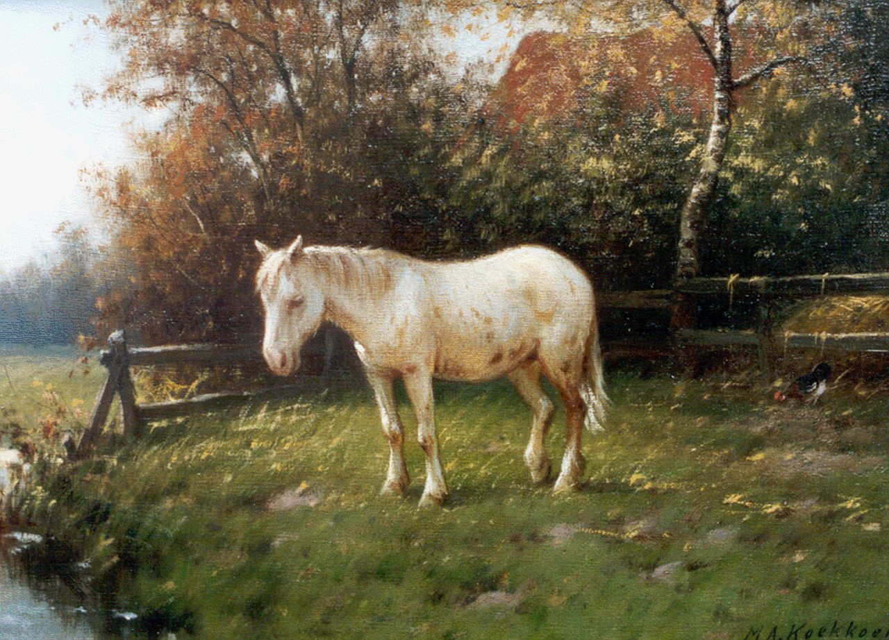 Koekkoek II M.A.  | Marinus Adrianus Koekkoek II, Paard in de wei, olieverf op doek 28,0 x 38,5 cm, gesigneerd rechtsonder