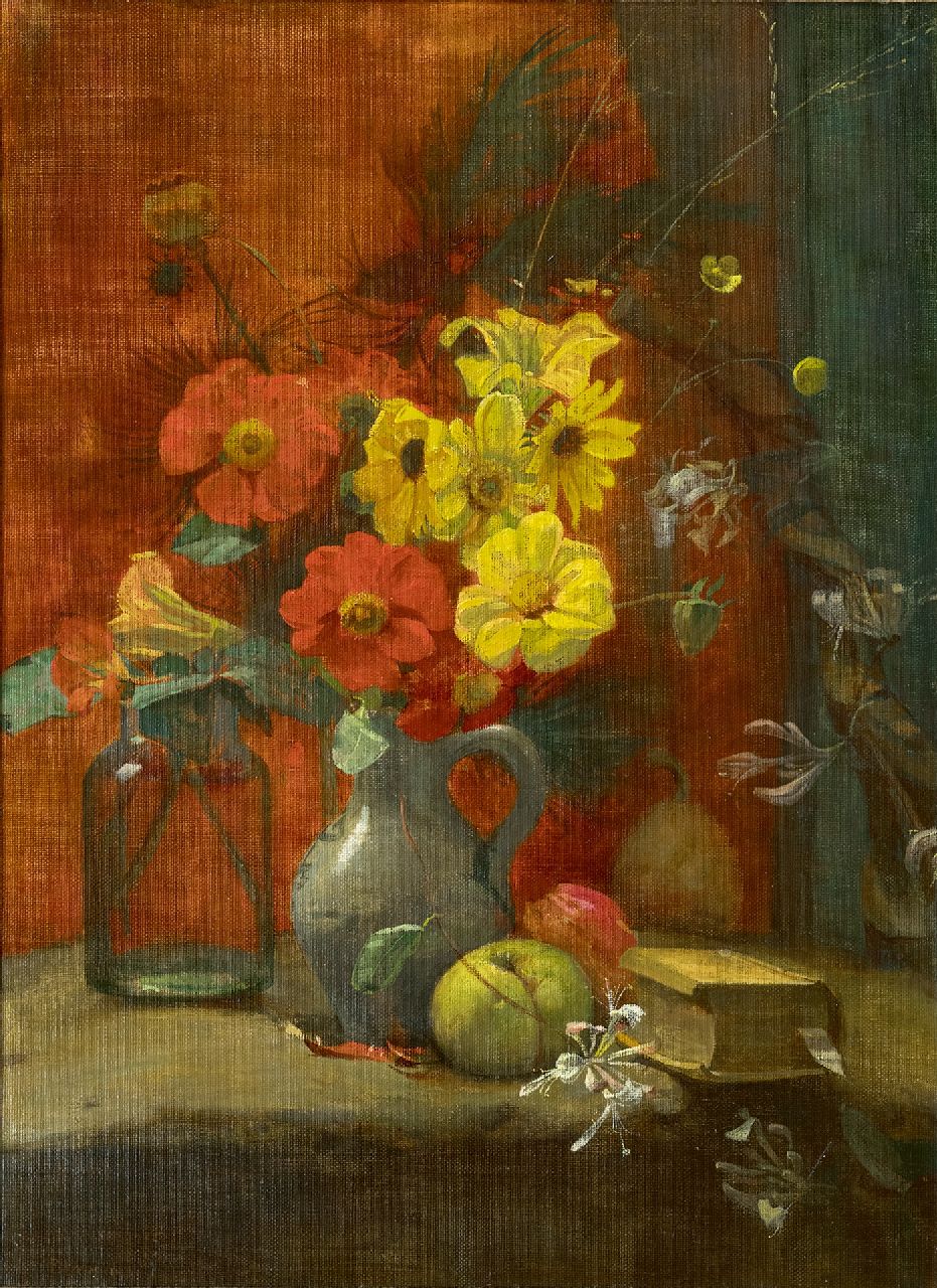 Meiners P. | Pieter 'Piet' Meiners, Ewijckshoeve: bloemstilleven, olieverf op doek 64,3 x 47,3 cm, gesigneerd linksonder en gedateerd '97 Meiners P. | Pieter 'Piet' Meiners, Ewijckshoeve: bloemstilleven, olieverf op doek 64,3 x 47,3 cm, gesigneerd linksonder en gedateerd '97