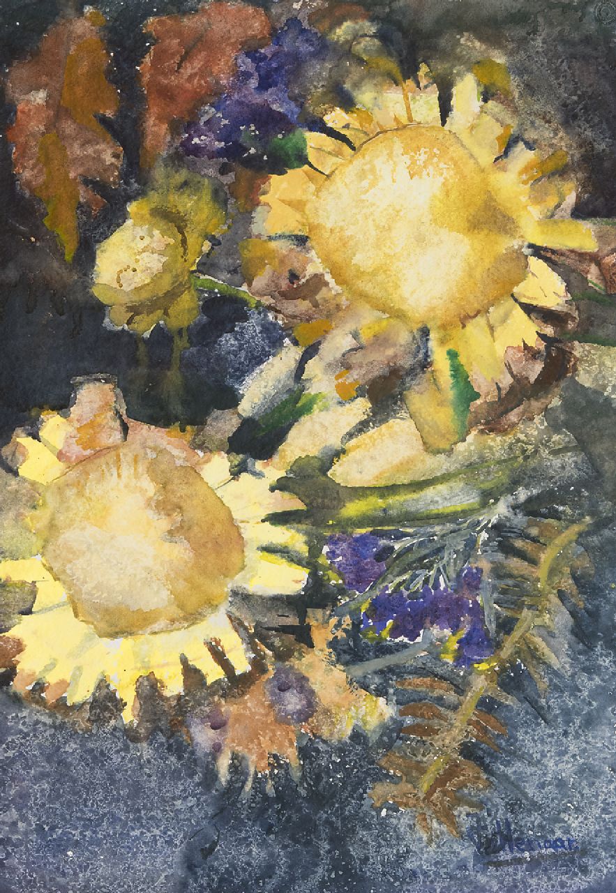Tollenaar J.  | Janny Tollenaar | Aquarellen en tekeningen te koop aangeboden | Prothea's, ecoline inkt op papier 51,2 x 73,2 cm, gesigneerd rechtsonder