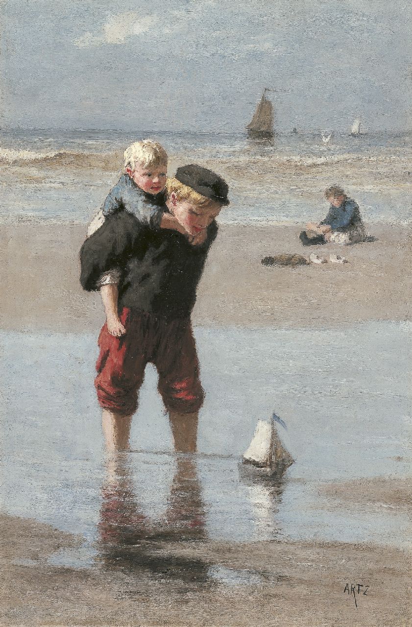 Artz D.A.C. | David Adolphe Constant Artz, Hoog en droog, olieverf op doek 45,5 x 30,0 cm, gesigneerd rechtsonder Artz D.A.C. | David Adolphe Constant Artz, Hoog en droog, olieverf op doek 45,5 x 30,0 cm, gesigneerd rechtsonder