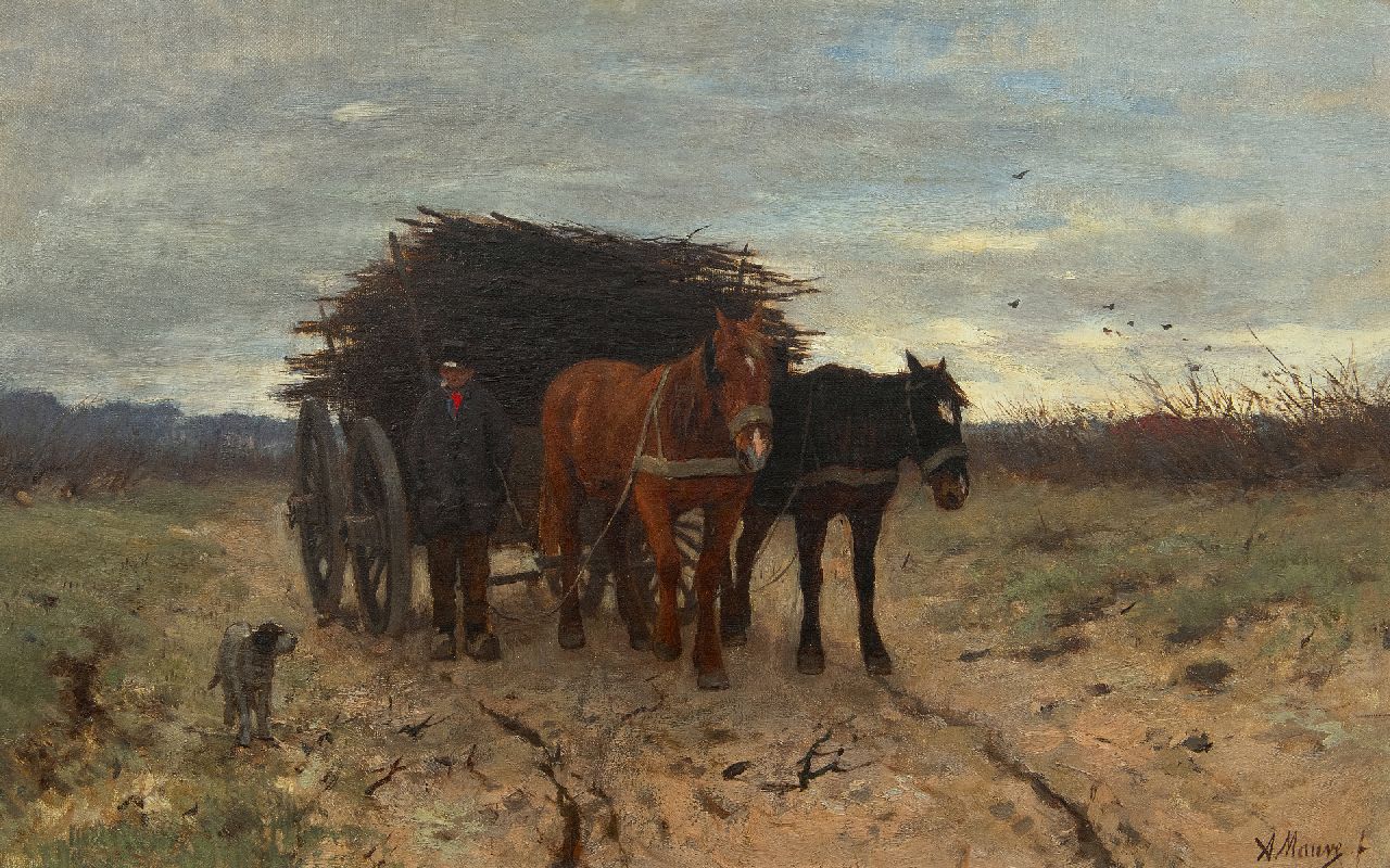 Mauve A.  | Anthonij 'Anton' Mauve, Houtsprokkelaar, olieverf op doek 33,8 x 54,1 cm, gesigneerd rechtsonder en te dateren 1875-1880