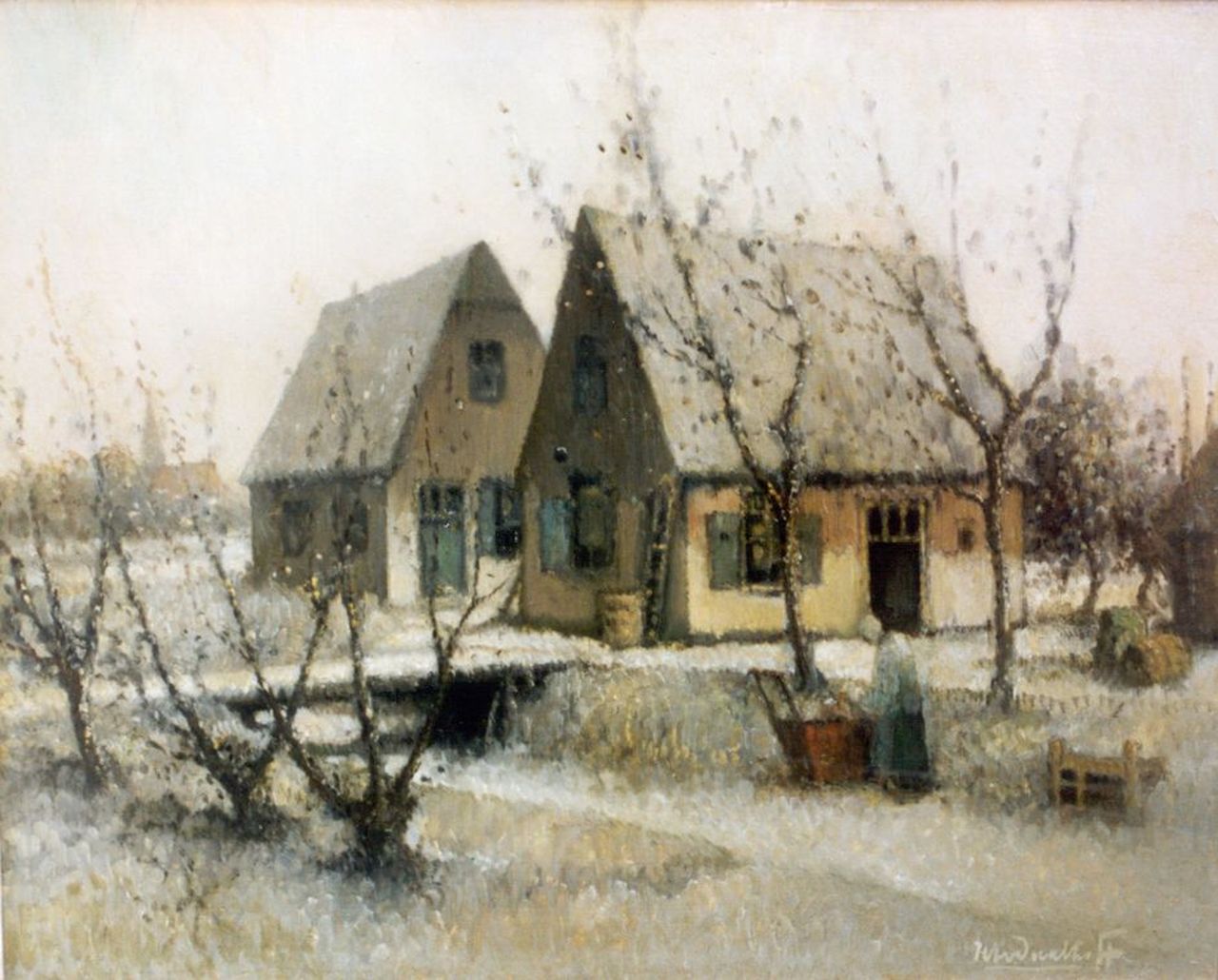 Daalhoff H.A. van | Hermanus Antonius 'Henri' van Daalhoff, Boerderij in de winter, olieverf op doek 37,2 x 46,2 cm, gesigneerd rechtsonder Daalhoff H.A. van | Hermanus Antonius 'Henri' van Daalhoff, Boerderij in de winter, olieverf op doek 37,2 x 46,2 cm, gesigneerd rechtsonder