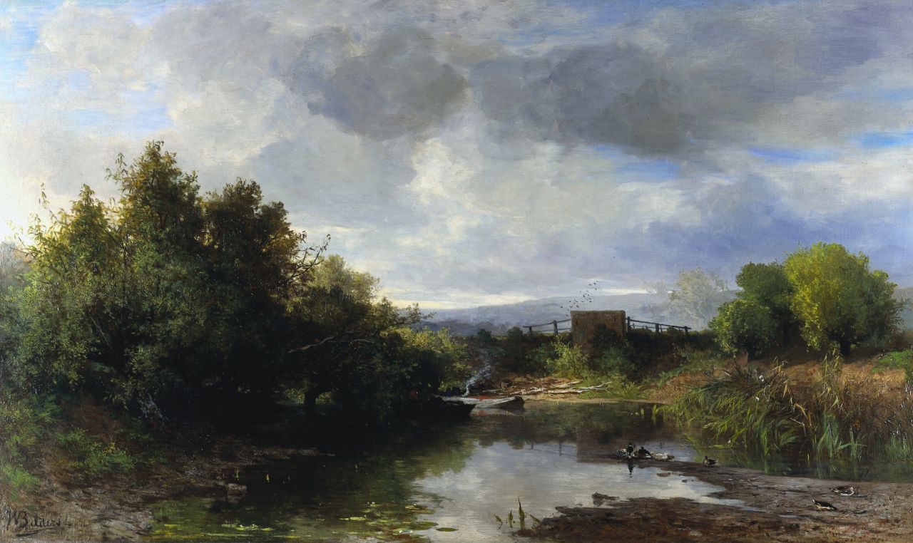 Bilders J.W. | Johannes Warnardus Bilders, In de Ooij bij Nijmegen, olieverf op doek 91,0 x 151,0 cm, gesigneerd linksonder Bilders J.W. | Johannes Warnardus Bilders, In de Ooij bij Nijmegen, olieverf op doek 91,0 x 151,0 cm, gesigneerd linksonder