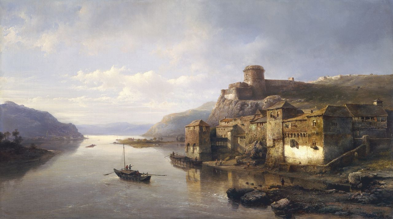 Karsen K. | Kasparus Karsen, Gezicht op Linz aan de Donau, olieverf op doek 56,5 x 100,0 cm, gesigneerd rechtsonder Karsen K. | Kasparus Karsen, Gezicht op Linz aan de Donau, olieverf op doek 56,5 x 100,0 cm, gesigneerd rechtsonder