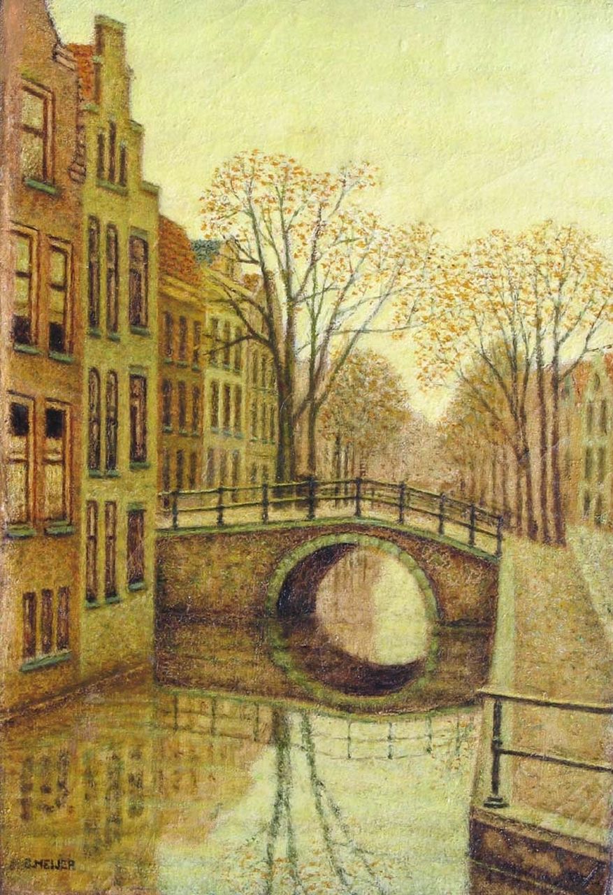 Meijer S. | Salomon 'Sal' Meijer, Amsterdams grachtje, olieverf op doek 30,6 x 21,2 cm, gesigneerd linksonder Meijer S. | Salomon 'Sal' Meijer, Amsterdams grachtje, olieverf op doek 30,6 x 21,2 cm, gesigneerd linksonder