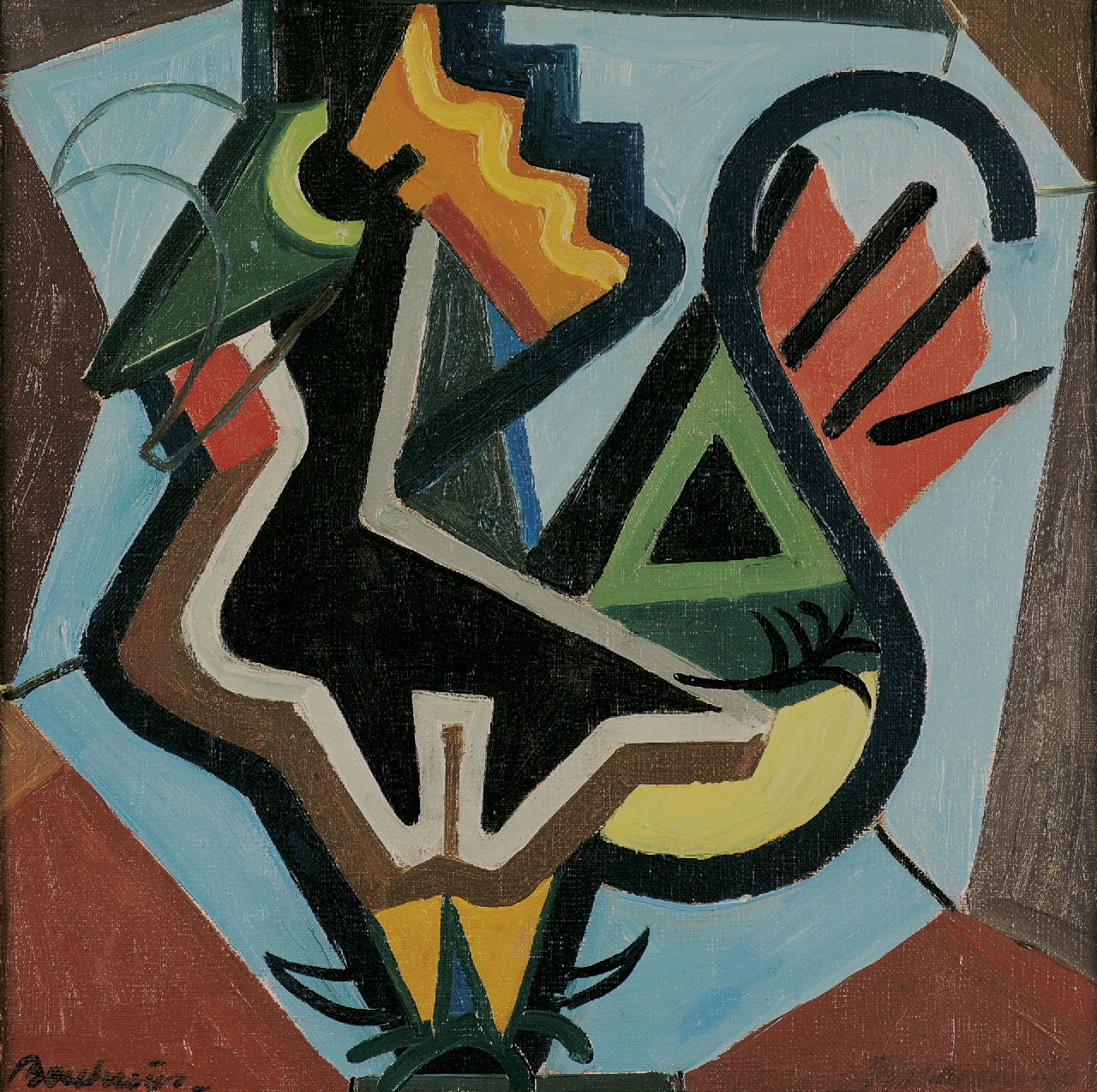 Bouhuijs J.  | Jacob 'Jaap' Bouhuijs, Haan, olieverf op doek 30,1 x 30,2 cm, gesigneerd linksonder en verso gedateerd '46