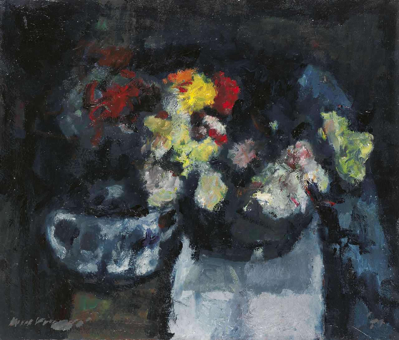 Verwey K. | Kees Verwey | Schilderijen te koop aangeboden | Bloemstilleven, olieverf op doek 60,2 x 70,5 cm, gesigneerd linksonder Verwey K. | Kees Verwey | Schilderijen te koop aangeboden | Bloemstilleven, olieverf op doek 60,2 x 70,5 cm, gesigneerd linksonder
