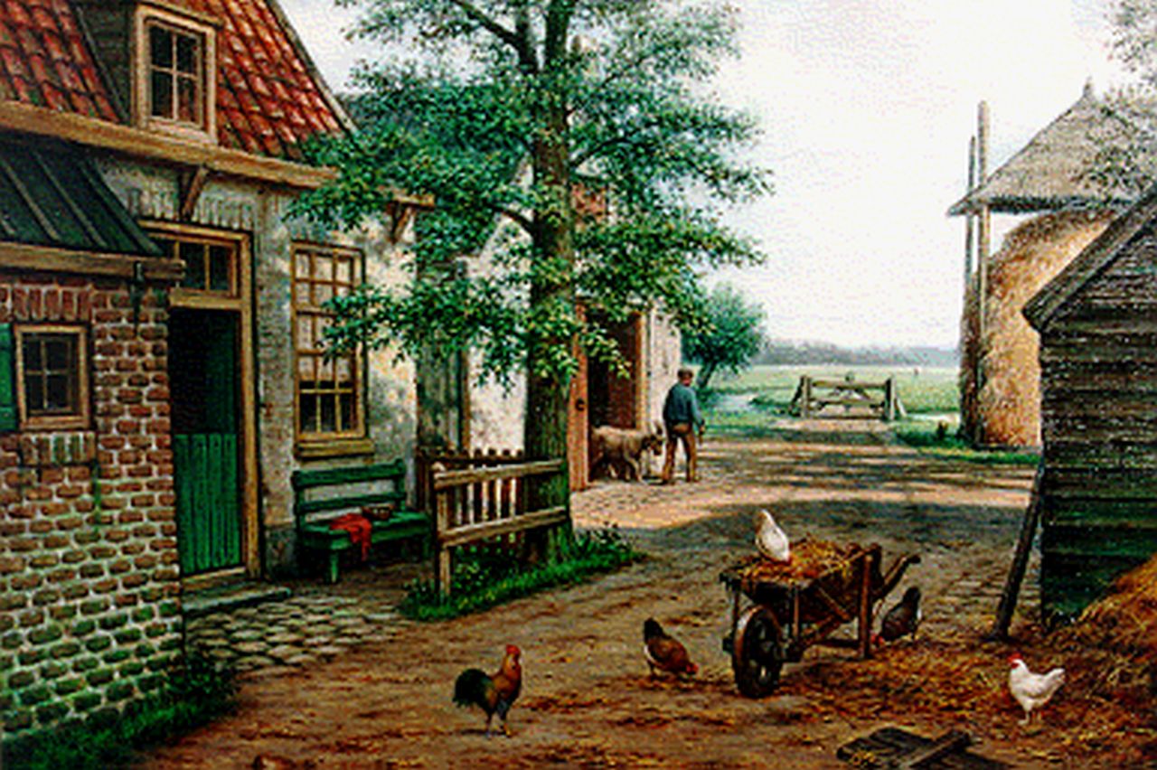 Koekkoek II M.A.  | Marinus Adrianus Koekkoek II, Kippen op boerenerf, olieverf op doek 50,5 x 71,0 cm, gesigneerd linksonder