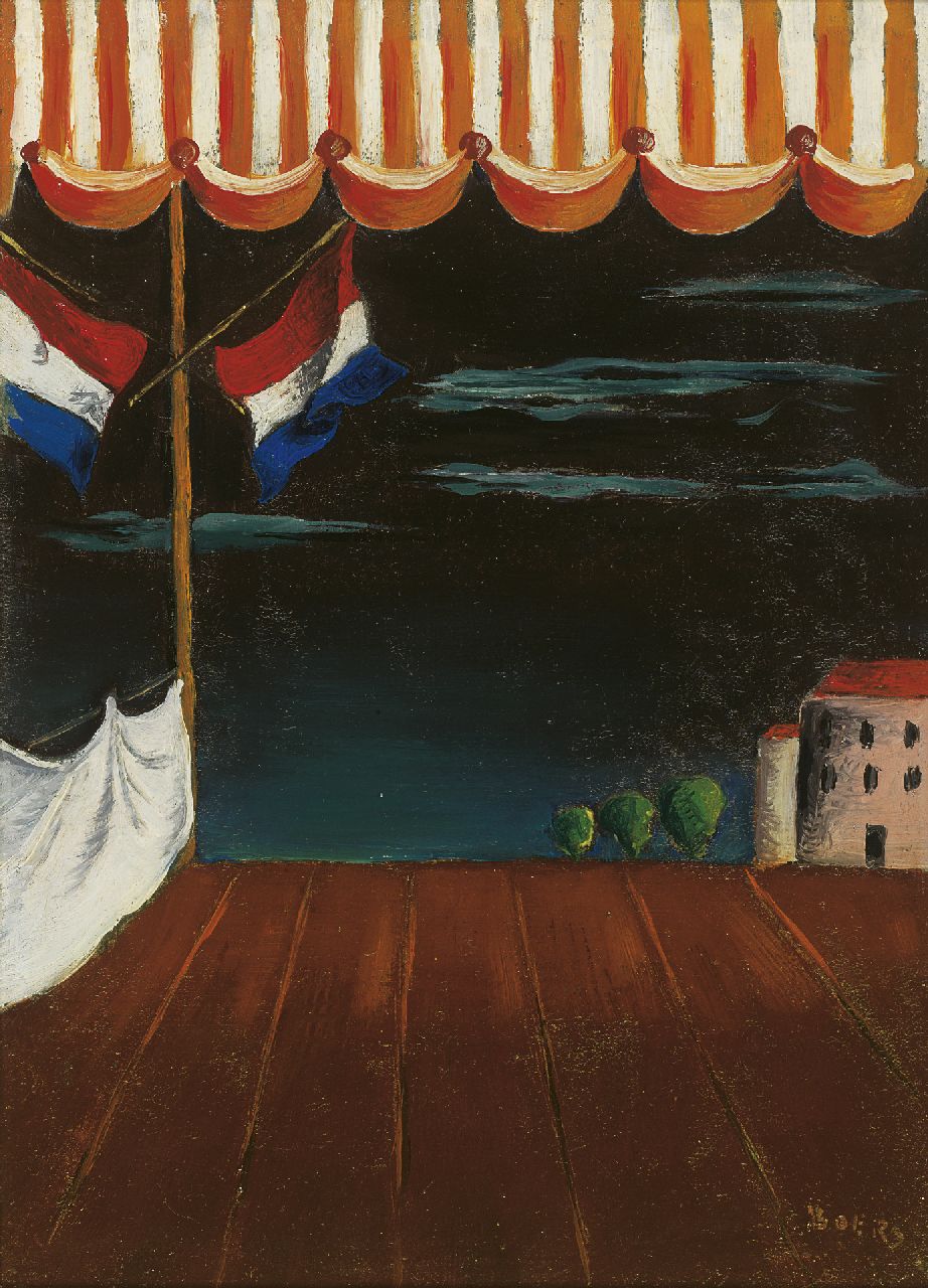 Boers F.H.  | 'Frans' Henri Boers | Schilderijen te koop aangeboden | Fête Foraine, sept. 1945, olieverf op schildersboard 33,0 x 23,8 cm, gesigneerd rechtsonder en verso