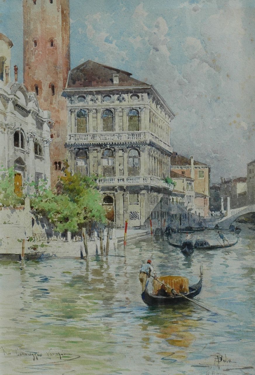 Sala P. | Paolo Sala, Canareggio, Venetië, aquarel op papier 52,5 x 36,9 cm, gesigneerd rechtsonder Sala P. | Paolo Sala, Canareggio, Venetië, aquarel op papier 52,5 x 36,9 cm, gesigneerd rechtsonder