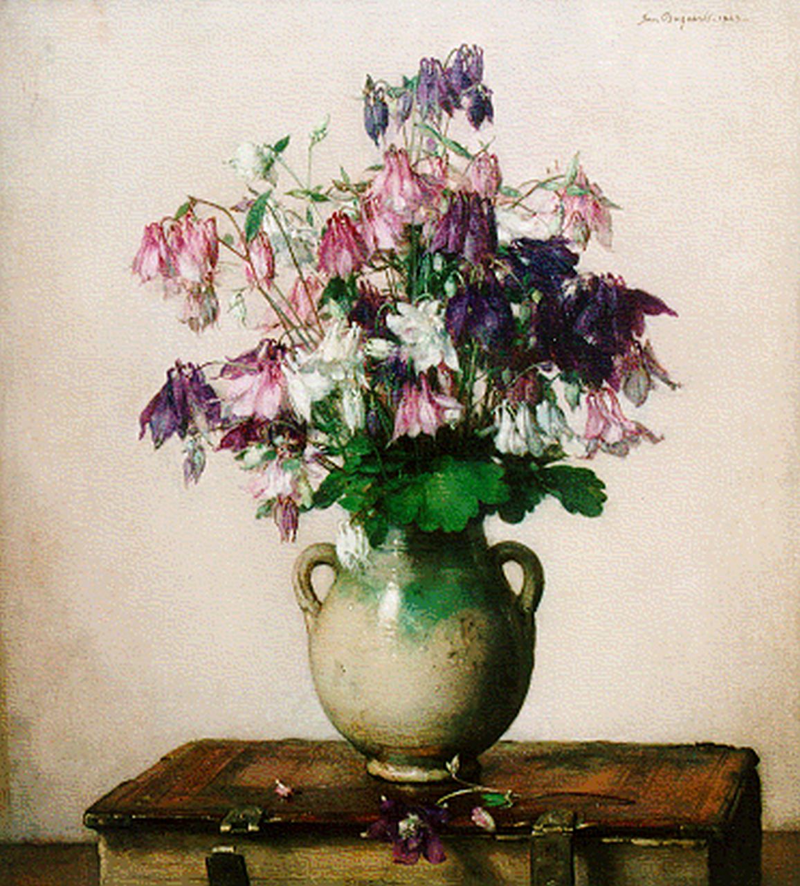 Bogaerts J.J.M.  | Johannes Jacobus Maria 'Jan' Bogaerts, Bloemstilleven, olieverf op doek 55,2 x 50,0 cm, gesigneerd rechtsboven en gedateerd 1929