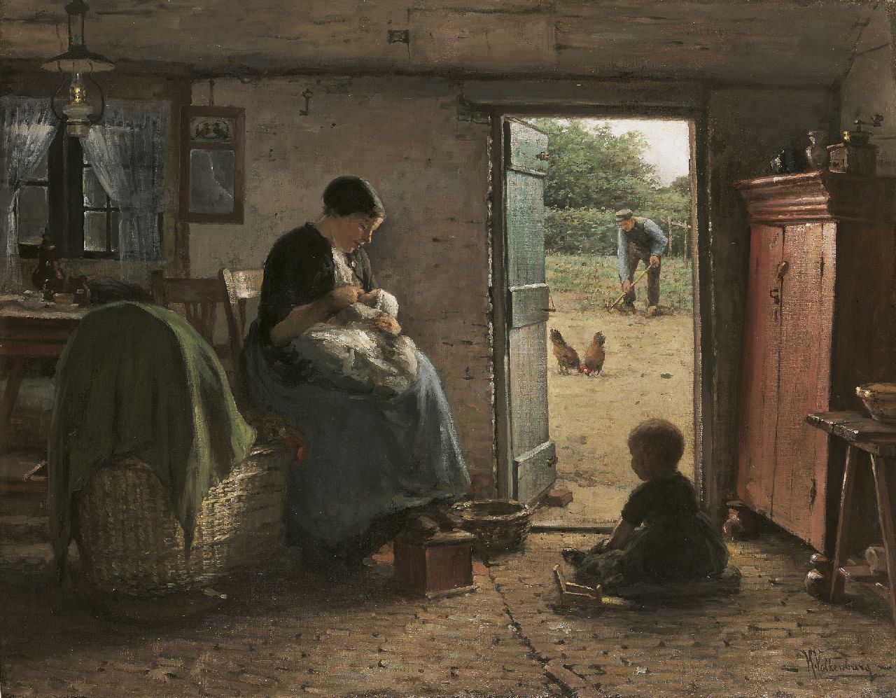 Valkenburg H. | Hendrik Valkenburg, Familie idylle, olieverf op doek 78,5 x 100,6 cm, gesigneerd rechtsonder Valkenburg H. | Hendrik Valkenburg, Familie idylle, olieverf op doek 78,5 x 100,6 cm, gesigneerd rechtsonder