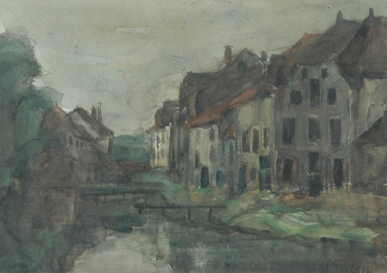 Fritzlin M.C.L. | Maria Charlotta 'Louise' Fritzlin, Dorpje in België, aquarel op papier 17,8 x 25,0 cm, gesigneerd rechtsonder Fritzlin M.C.L. | Maria Charlotta 'Louise' Fritzlin, Dorpje in België, aquarel op papier 17,8 x 25,0 cm, gesigneerd rechtsonder