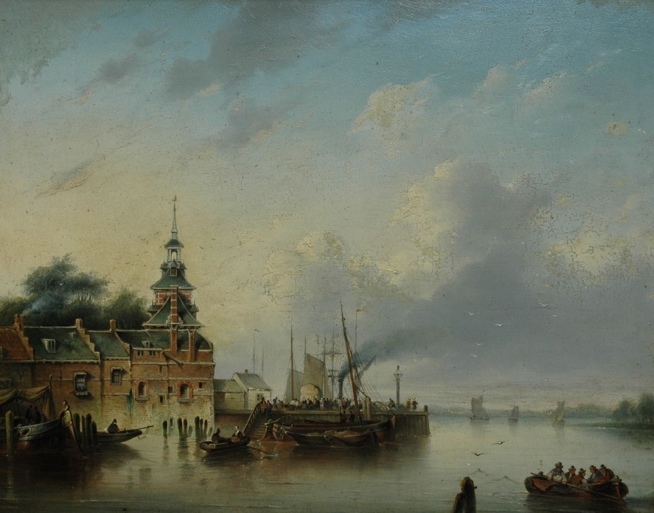Hendriks W. | Hendriks, Bedrijvigheid op en rond haven (veilen), olieverf op paneel 38,3 x 47,2 cm Hendriks W. | Hendriks, Bedrijvigheid op en rond haven (veilen), olieverf op paneel 38,3 x 47,2 cm