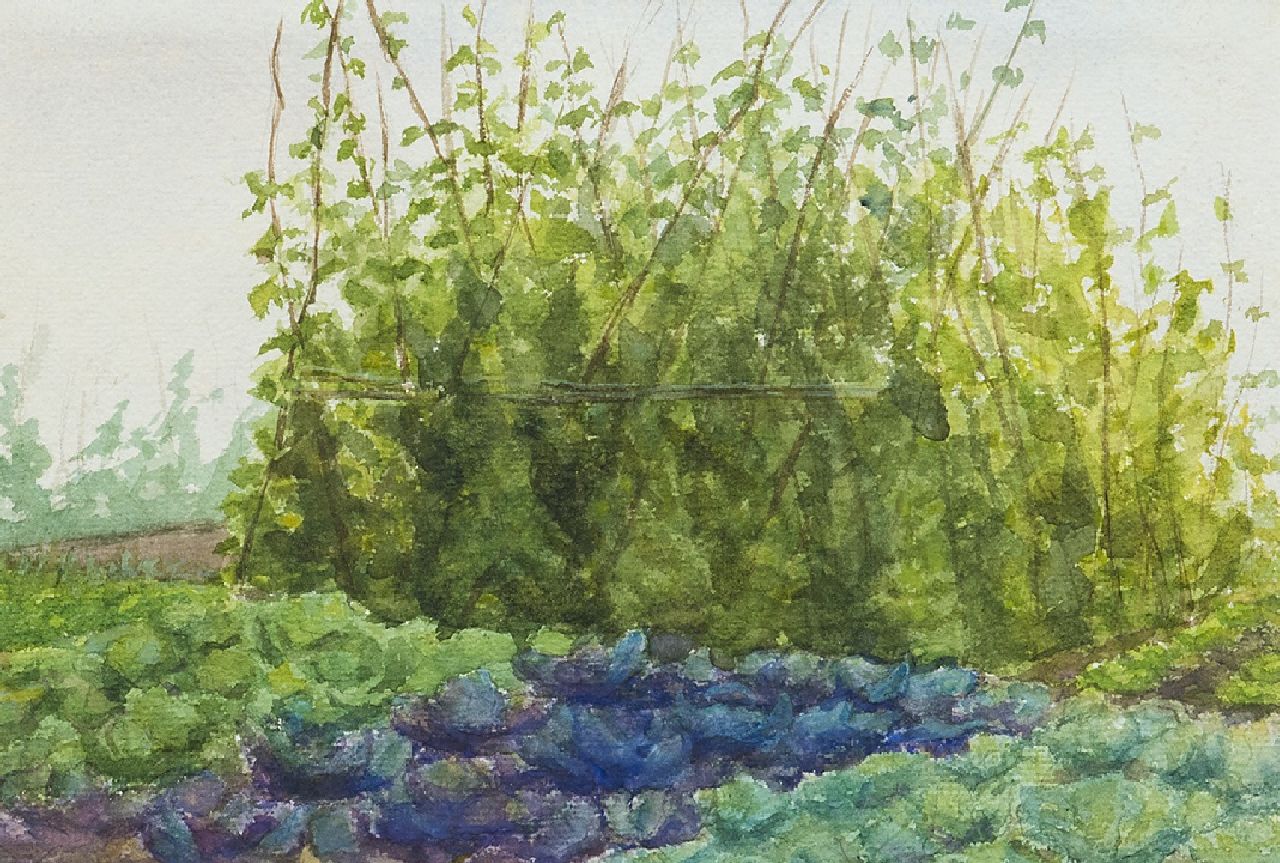 Fritzlin M.C.L.  | Maria Charlotta 'Louise' Fritzlin, Moestuin, aquarel op papier 18,7 x 27,6 cm, gedateerd '97 verso