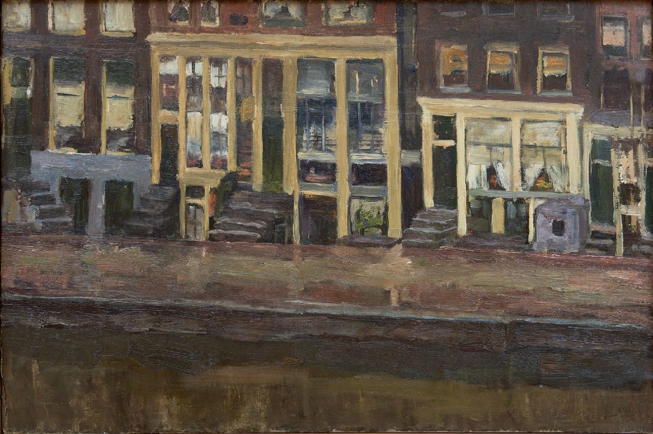 Fritzlin M.C.L. | Maria Charlotta 'Louise' Fritzlin, Oude huizen aan de Appelmarkt, Amsterdam, olieverf op doek 40,6 x 60,5 cm, te dateren ca. 1890-1895 Fritzlin M.C.L. | Maria Charlotta 'Louise' Fritzlin, Oude huizen aan de Appelmarkt, Amsterdam, olieverf op doek 40,6 x 60,5 cm, te dateren ca. 1890-1895