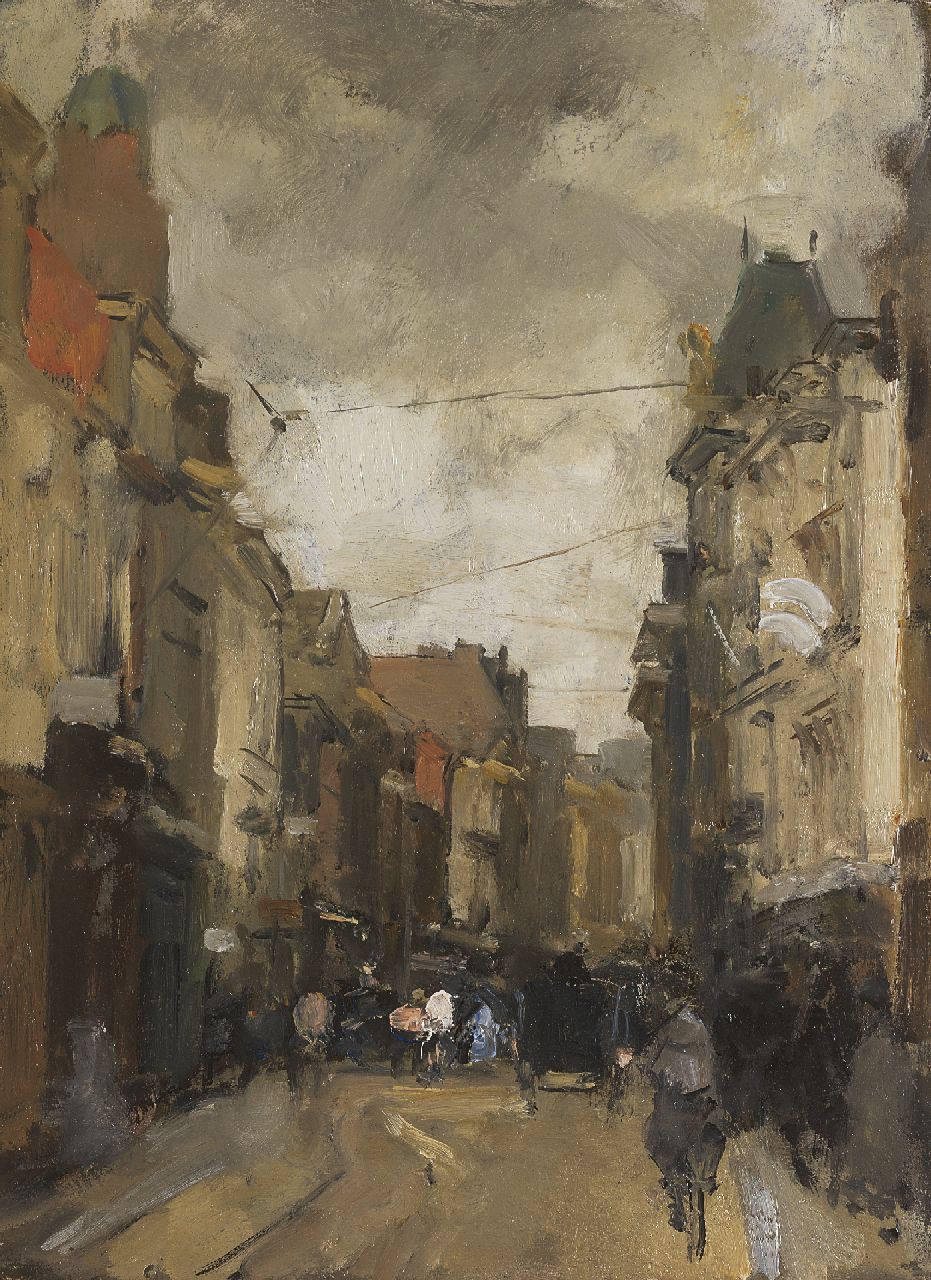 Arntzenius P.F.N.J. | Pieter Florentius Nicolaas Jacobus 'Floris' Arntzenius, Gravenstraat, Den Haag, olieverf op paneel 32,0 x 23,7 cm Arntzenius P.F.N.J. | Pieter Florentius Nicolaas Jacobus 'Floris' Arntzenius, Gravenstraat, Den Haag, olieverf op paneel 32,0 x 23,7 cm