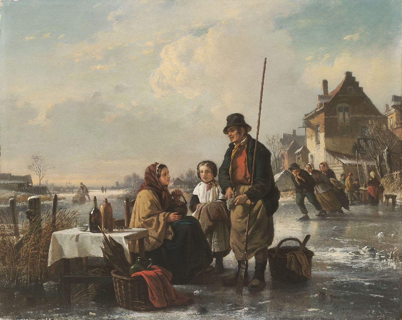 Ruyten J.M. | Jan Michiel Ruyten, Verkoopster van koek-en-zopie, olieverf op paneel 40,9 x 51,8 cm, gesigneerd rechtsonder en gedateerd 'Antw. 1860' Ruyten J.M. | Jan Michiel Ruyten, Verkoopster van koek-en-zopie, olieverf op paneel 40,9 x 51,8 cm, gesigneerd rechtsonder en gedateerd 'Antw. 1860'