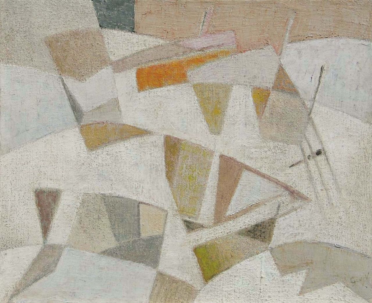Velde G. van | Gerardus 'Geer' van Velde, Compositie, olieverf op doek 38,0 x 46,0 cm, gesigneerd rechtsonder met initialen Velde G. van | Gerardus 'Geer' van Velde, Compositie, olieverf op doek 38,0 x 46,0 cm, gesigneerd rechtsonder met initialen