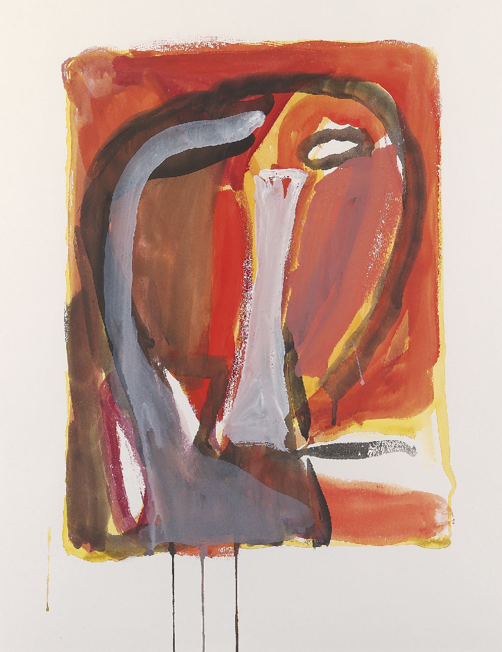 Velde A.G. van | Abraham Gerardus 'Bram' van Velde, Zonder titel, gouache op papier 64,2 x 49,4 cm, te dateren 1975