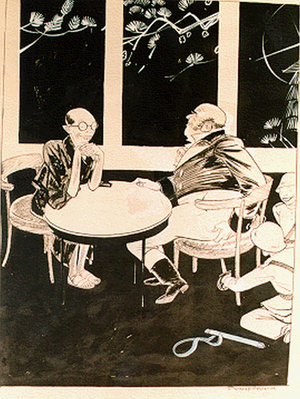 Hem P. van der | Pieter 'Piet' van der Hem, Stekende pijn, gemengde techniek op papier 39,0 x 29,5 cm, gesigneerd rechtsonder