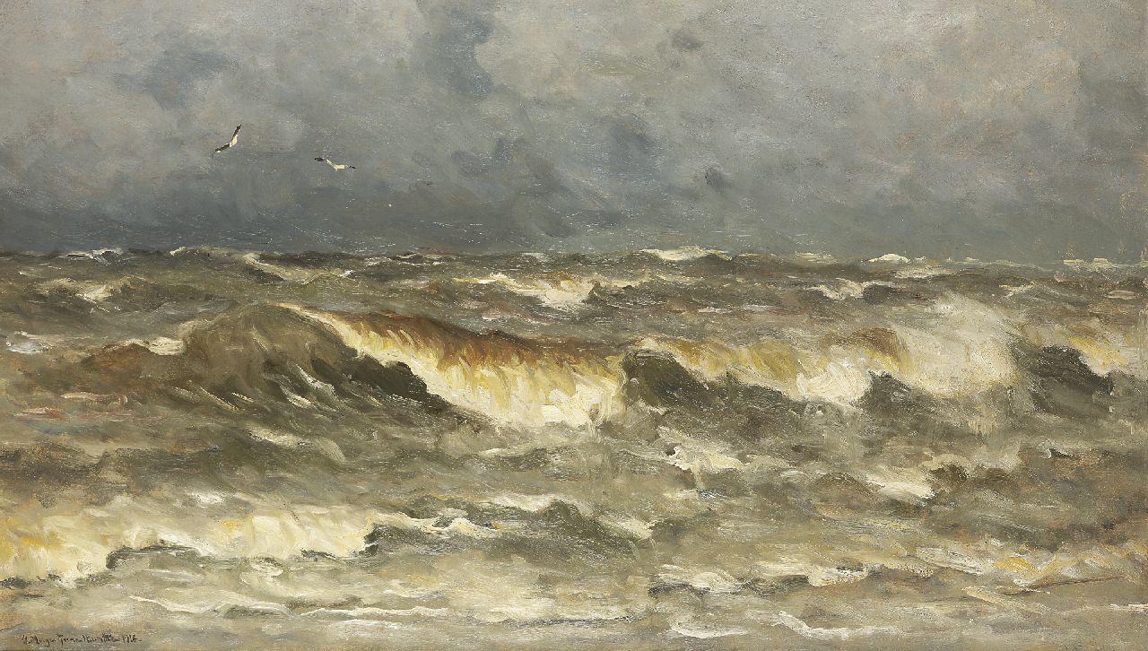 Munthe G.A.L. | Gerhard Arij Ludwig 'Morgenstjerne' Munthe, De Noordzee, olieverf op doek 68,2 x 116,5 cm, gesigneerd linksonder en gedateerd 1913 Munthe G.A.L. | Gerhard Arij Ludwig 'Morgenstjerne' Munthe, De Noordzee, olieverf op doek 68,2 x 116,5 cm, gesigneerd linksonder en gedateerd 1913