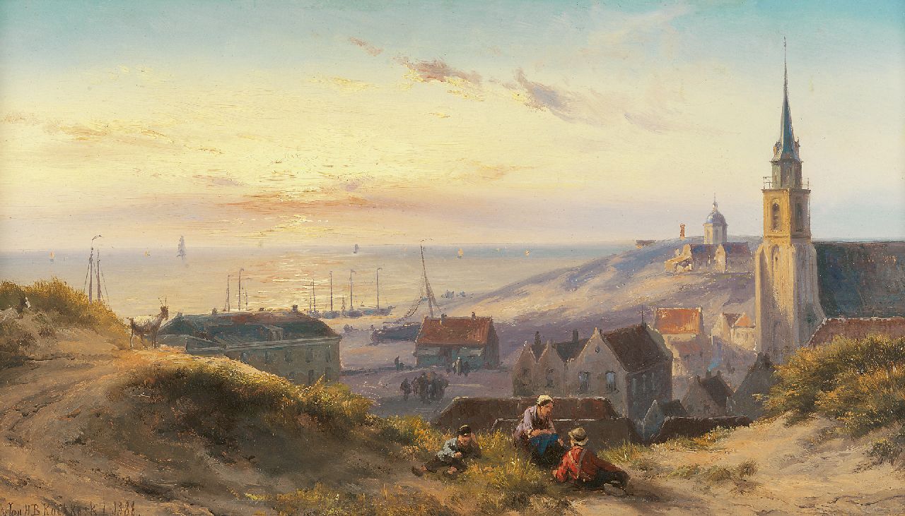 Koekkoek J.H.B. | Johannes Hermanus Barend 'Jan H.B.' Koekkoek, De duinen en het strand van Scheveningen, olieverf op paneel 24,0 x 41,5 cm, gesigneerd linksonder en gedateerd 1888 Koekkoek J.H.B. | Johannes Hermanus Barend 'Jan H.B.' Koekkoek, De duinen en het strand van Scheveningen, olieverf op paneel 24,0 x 41,5 cm, gesigneerd linksonder en gedateerd 1888