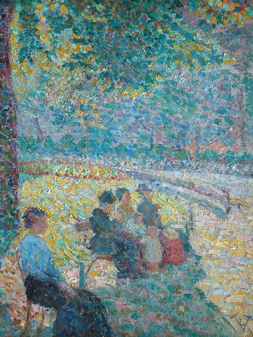 Vallée L. | Ludovic Vallée, In het park, olieverf op karton op paneel 24,0 x 18,4 cm, gesigneerd rechtsonder met monogram en te dateren 1895-1900 Vallée L. | Ludovic Vallée, In het park, olieverf op karton op paneel 24,0 x 18,4 cm, gesigneerd rechtsonder met monogram en te dateren 1895-1900