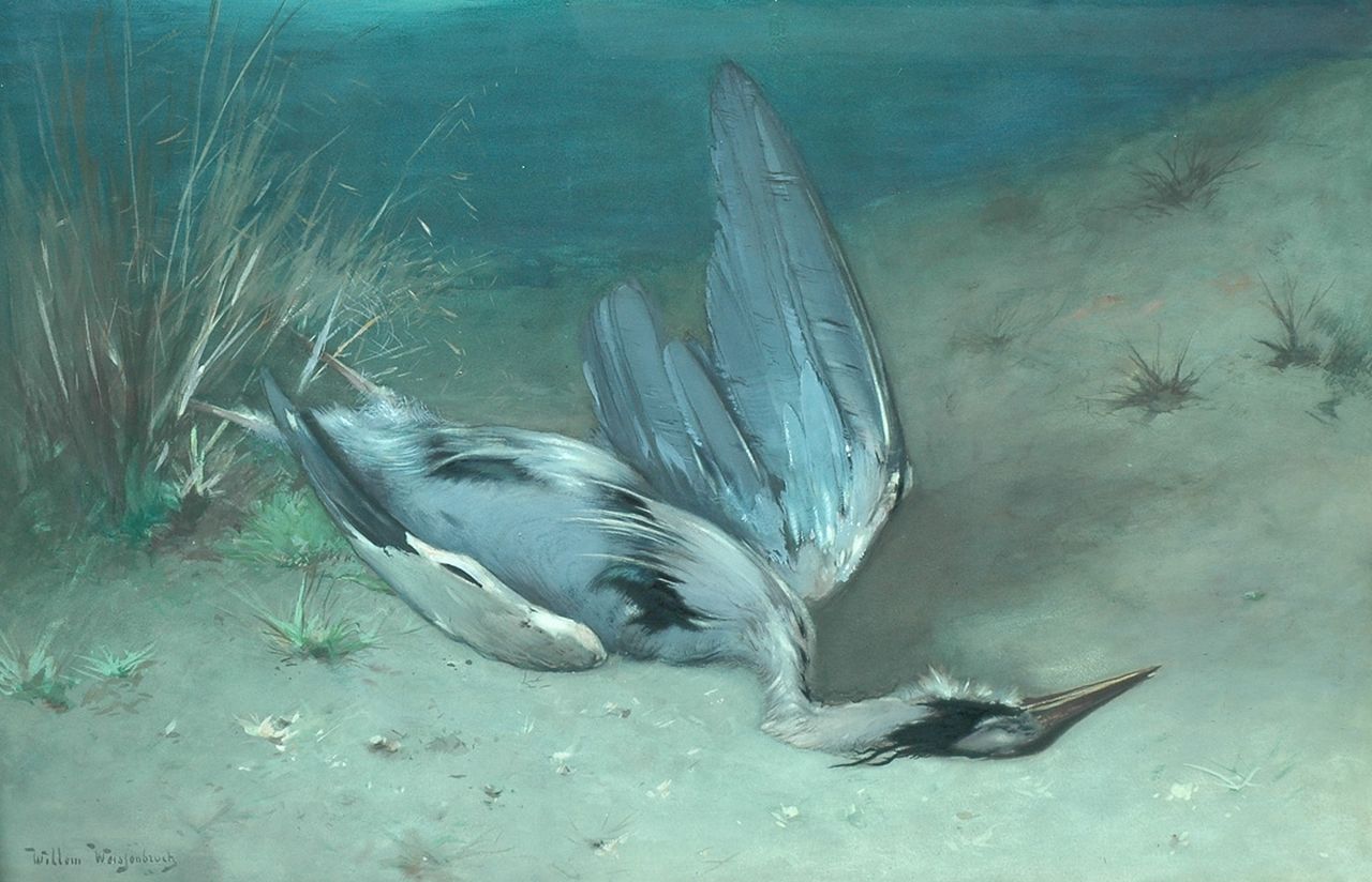 Weissenbruch W.J. | 'Willem' Johannes Weissenbruch, Reiger, gouache op papier 66,5 x 101,5 cm, gesigneerd linksonder Weissenbruch W.J. | 'Willem' Johannes Weissenbruch, Reiger, gouache op papier 66,5 x 101,5 cm, gesigneerd linksonder