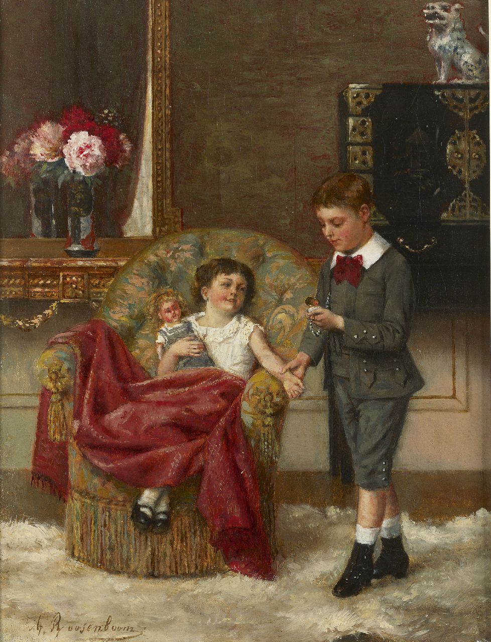 Roosenboom A.  | Albert Roosenboom, De jonge dokter, olieverf op doek 34,0 x 25,7 cm, gesigneerd linksonder en verso gedateerd 1887