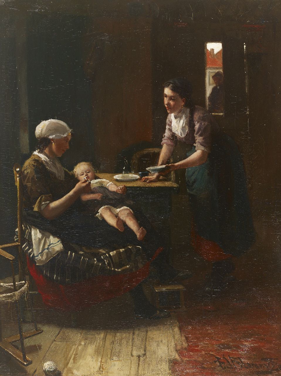 Blommers B.J. | Bernardus Johannes 'Bernard' Blommers, Het laatste hapje, olieverf op doek 59,0 x 45,3 cm, gesigneerd rechtsonder en te dateren 1870-1875 Blommers B.J. | Bernardus Johannes 'Bernard' Blommers, Het laatste hapje, olieverf op doek 59,0 x 45,3 cm, gesigneerd rechtsonder en te dateren 1870-1875