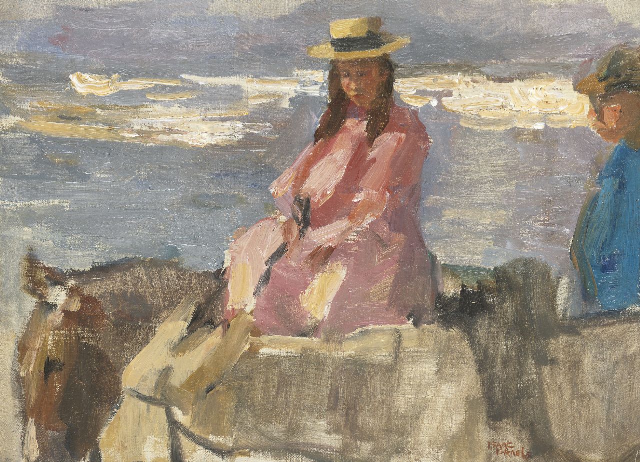 Israels I.L.  | 'Isaac' Lazarus Israels, Ezeltje rijden op het Scheveningse strand, olieverf op doek 32,8 x 44,3 cm, gesigneerd rechtsonder