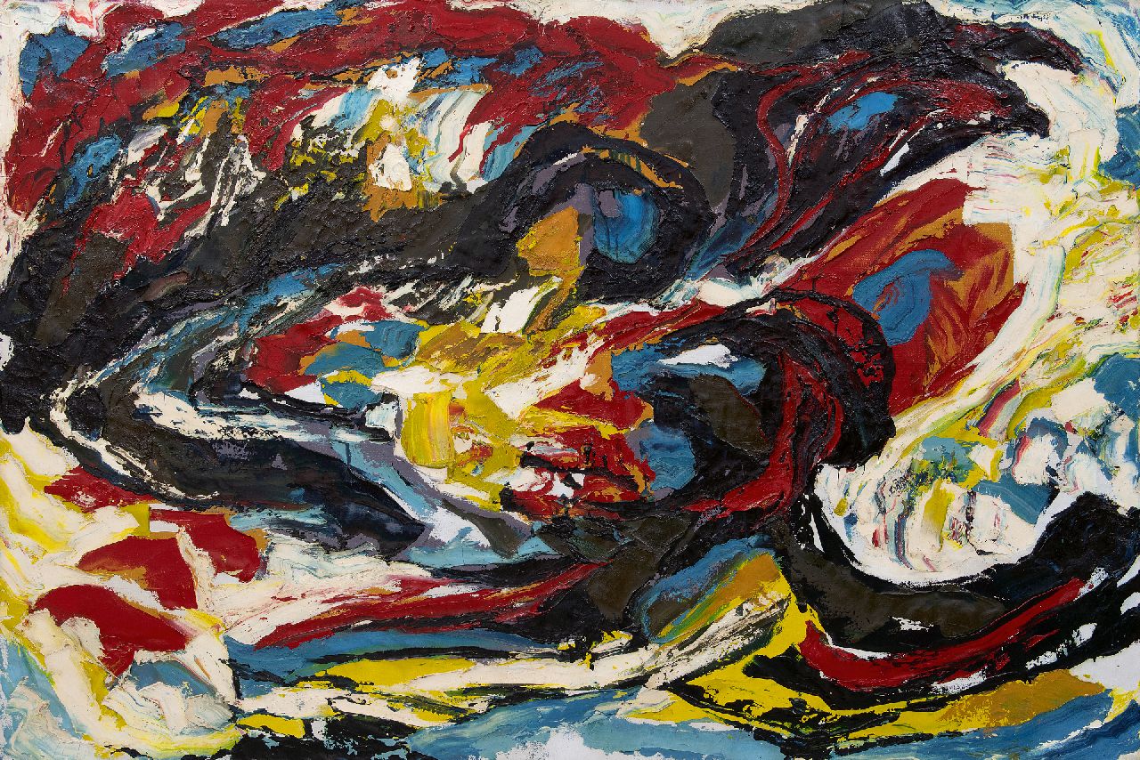 Hunziker F. | Frieda Hunziker, Redding, olieverf op doek 99,5 x 149,5 cm, gesigneerd verso en te dateren ca. 1961 Hunziker F. | Frieda Hunziker, Redding, olieverf op doek 99,5 x 149,5 cm, gesigneerd verso en te dateren ca. 1961