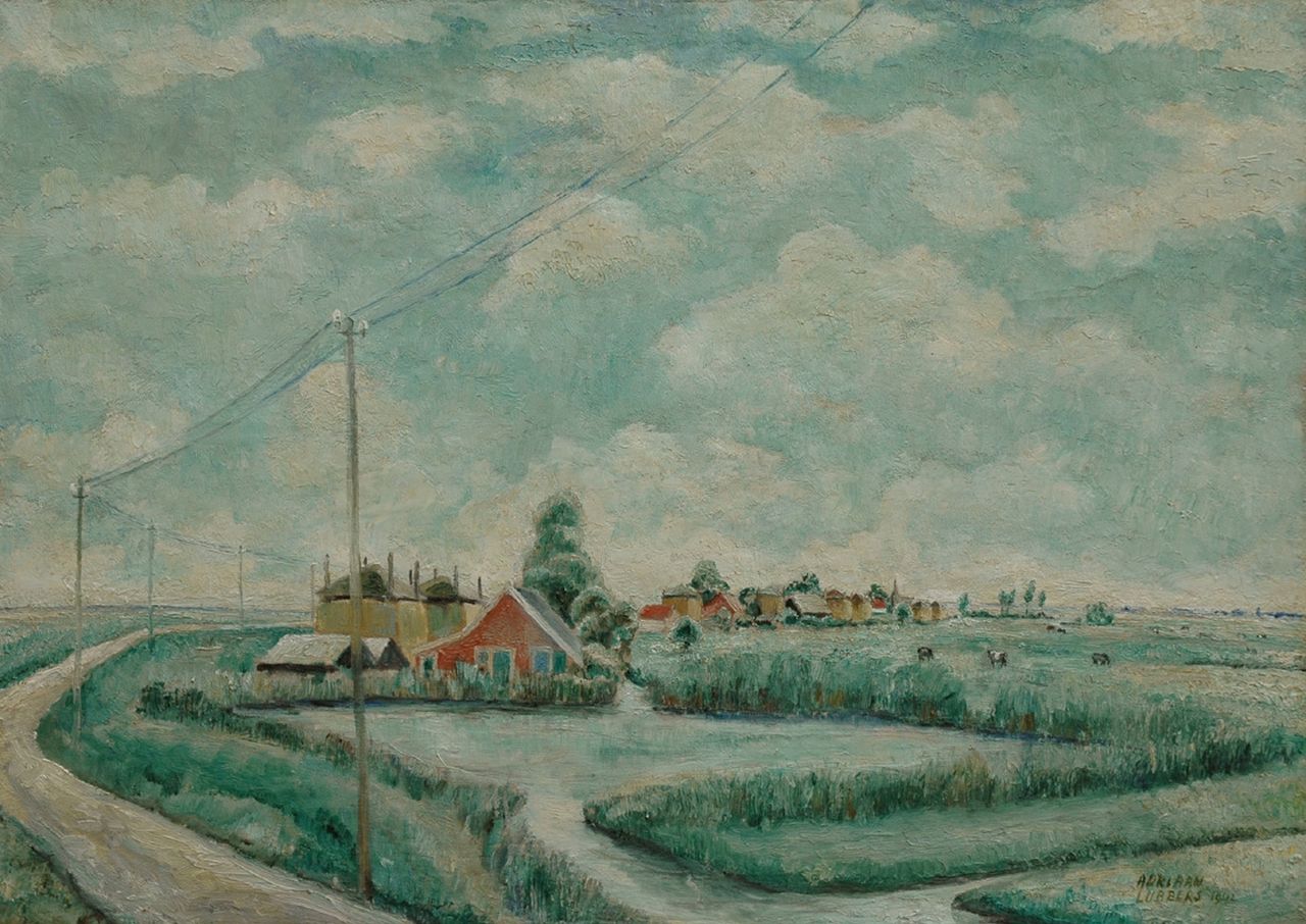 Lubbers A. | Adriaan Lubbers, Noord-Hollands polderdorp, olieverf op doek 66,0 x 92,3 cm, gesigneerd rechtsonder en gedateerd 1942 Lubbers A. | Adriaan Lubbers, Noord-Hollands polderdorp, olieverf op doek 66,0 x 92,3 cm, gesigneerd rechtsonder en gedateerd 1942
