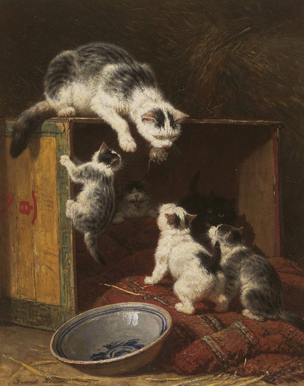 Ronner-Knip H. | Henriette Ronner-Knip, Een lekker hapje, olieverf op paneel 48,1 x 38,0 cm, gesigneerd linksonder Ronner-Knip H. | Henriette Ronner-Knip, Een lekker hapje, olieverf op paneel 48,1 x 38,0 cm, gesigneerd linksonder