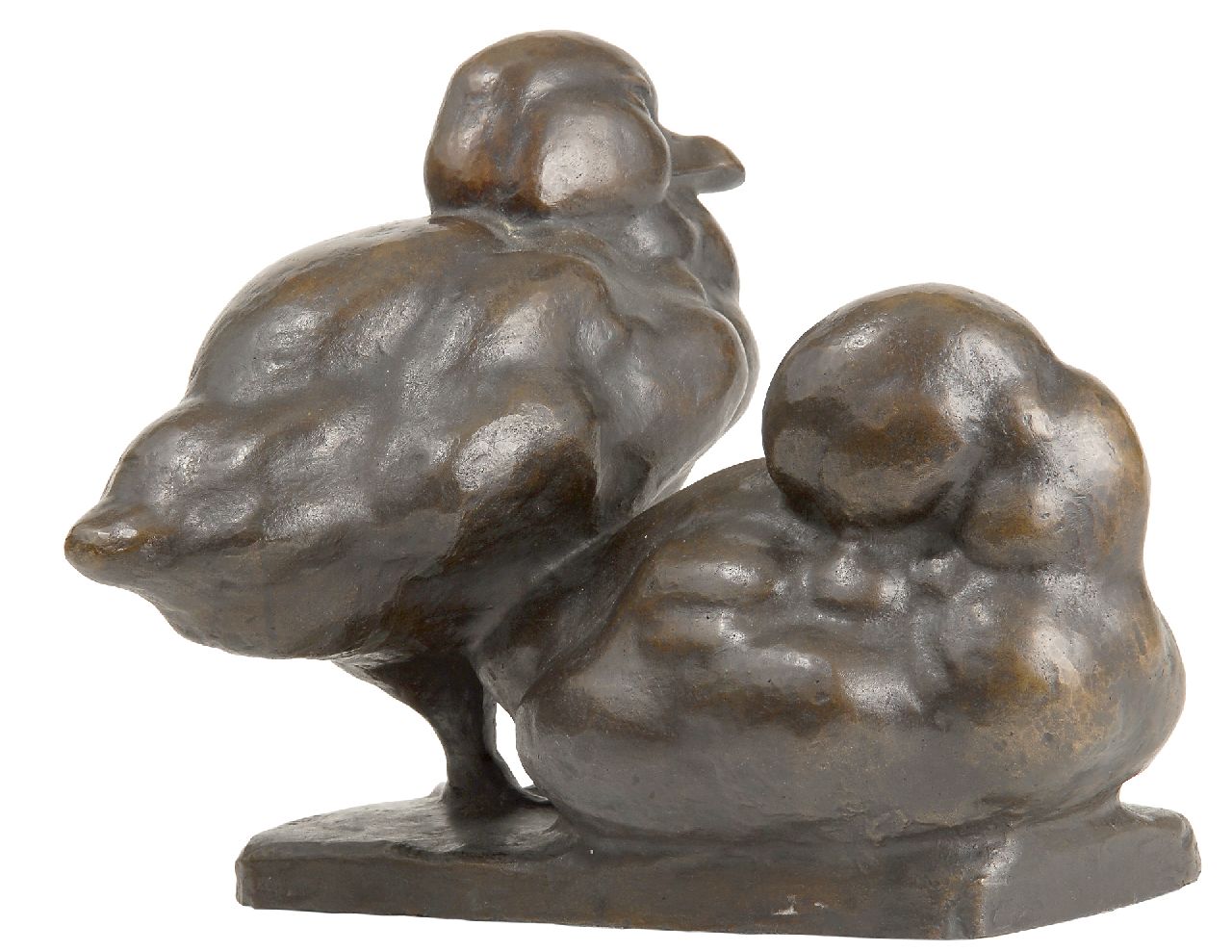 Gaul A. | August Gaul, Twee zwanenkuikens, brons 22,7 x 27,0 cm, gesigneerd op basis Gaul A. | August Gaul, Twee zwanenkuikens, brons 22,7 x 27,0 cm, gesigneerd op basis