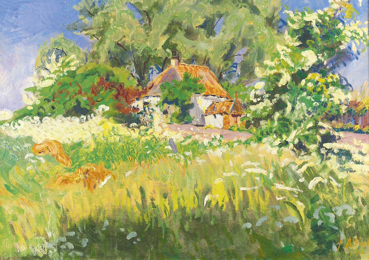 Altink J. | Jan Altink, Blauwborgje, Groningen, olieverf op doek 50,3 x 69,9 cm, gesigneerd rechtsonder en gedateerd '42 Altink J. | Jan Altink, Blauwborgje, Groningen, olieverf op doek 50,3 x 69,9 cm, gesigneerd rechtsonder en gedateerd '42