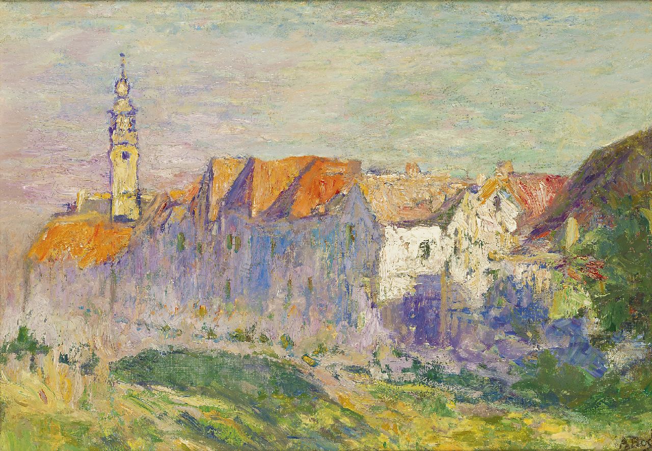 Boch R.-A.  | Rosalie-Anna 'Anna' Boch, Gezicht op Veere, olieverf op doek op board 38,6 x 53,5 cm, gesigneerd rechtsonder en te dateren ca. 1906