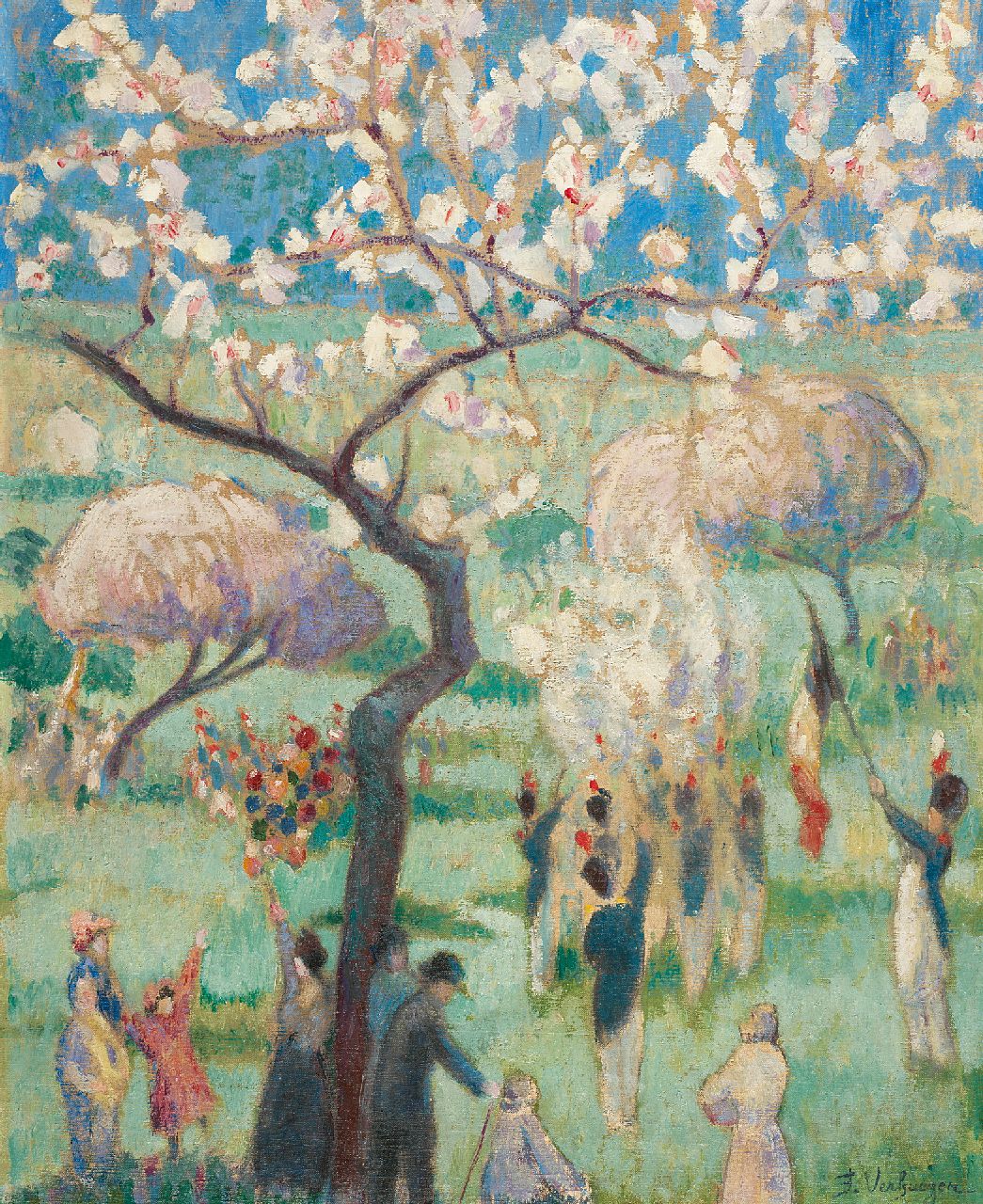 Verhaegen F. | Fernand Verhaegen | Schilderijen te koop aangeboden | Het feest van Sainte Rolende, Gerpinnes, olieverf op doek 54,5 x 44,7 cm, gesigneerd rechtsonder en te dateren ca. 1913 Verhaegen F. | Fernand Verhaegen | Schilderijen te koop aangeboden | Het feest van Sainte Rolende, Gerpinnes, olieverf op doek 54,5 x 44,7 cm, gesigneerd rechtsonder en te dateren ca. 1913