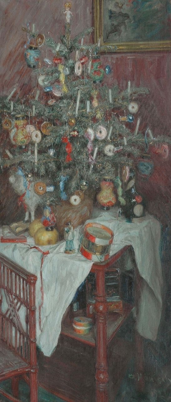 Hänisch A. | Alois Hänisch, Kersttijd, olieverf op doek 108,4 x 47,5 cm, gesigneerd rechtsonder en gedateerd 1921 Hänisch A. | Alois Hänisch, Kersttijd, olieverf op doek 108,4 x 47,5 cm, gesigneerd rechtsonder en gedateerd 1921