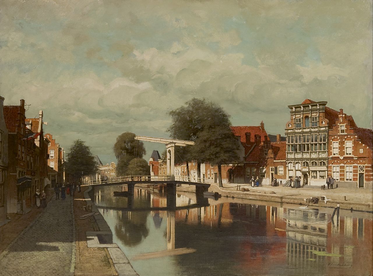 Klinkenberg J.C.K. | Johannes Christiaan Karel Klinkenberg, De Dwarskaai met het huis In de Steenrotse te Middelburg, olieverf op doek 60,3 x 79,8 cm, gesigneerd rechtsonder Klinkenberg J.C.K. | Johannes Christiaan Karel Klinkenberg, De Dwarskaai met het huis In de Steenrotse te Middelburg, olieverf op doek 60,3 x 79,8 cm, gesigneerd rechtsonder
