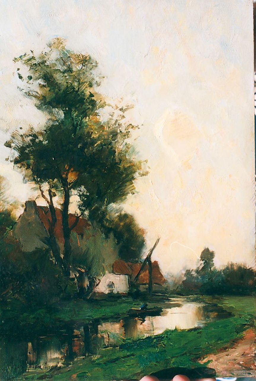 Mondriaan F.H.  | Frédéric Hendrik 'Frits' Mondriaan, Boerderij aan de waterkant, olieverf op paneel 36,0 x 24,3 cm, gesigneerd linksonder