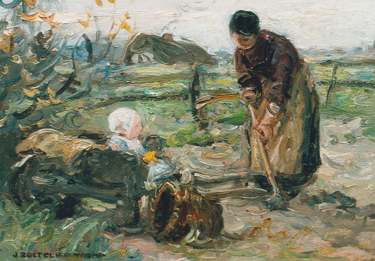 Zoetelief Tromp J. | Johannes 'Jan' Zoetelief Tromp, 16 april 1909 'with grandmother', olieverf op paneel 18,7 x 26,7 cm, gesigneerd linksonder Zoetelief Tromp J. | Johannes 'Jan' Zoetelief Tromp, 16 april 1909 'with grandmother', olieverf op paneel 18,7 x 26,7 cm, gesigneerd linksonder