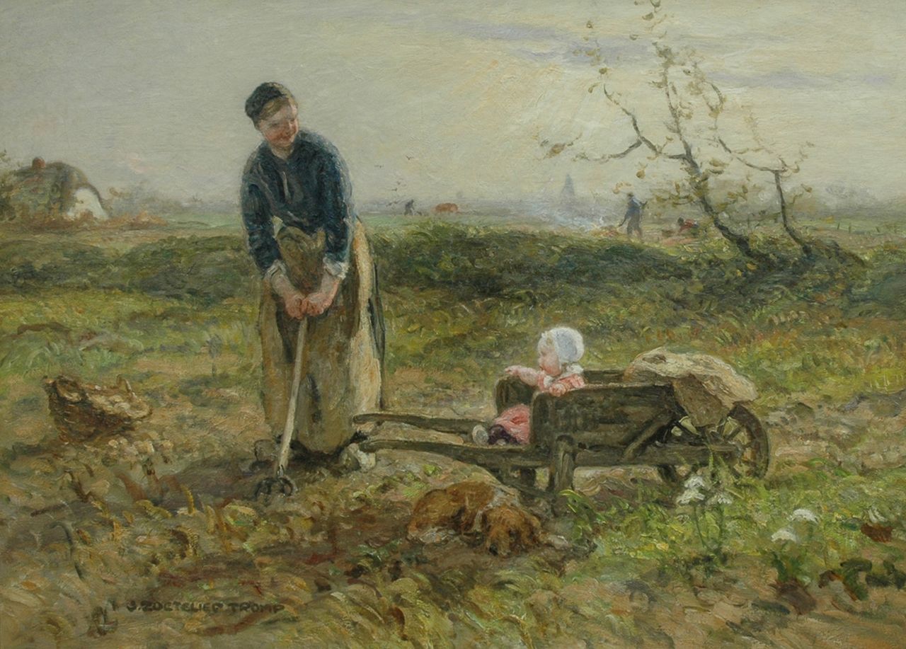 Zoetelief Tromp J. | Johannes 'Jan' Zoetelief Tromp, Katwijk binnen, olieverf op doek 68,5 x 94,6 cm, gesigneerd linksonder en te dateren 1936 Zoetelief Tromp J. | Johannes 'Jan' Zoetelief Tromp, Katwijk binnen, olieverf op doek 68,5 x 94,6 cm, gesigneerd linksonder en te dateren 1936