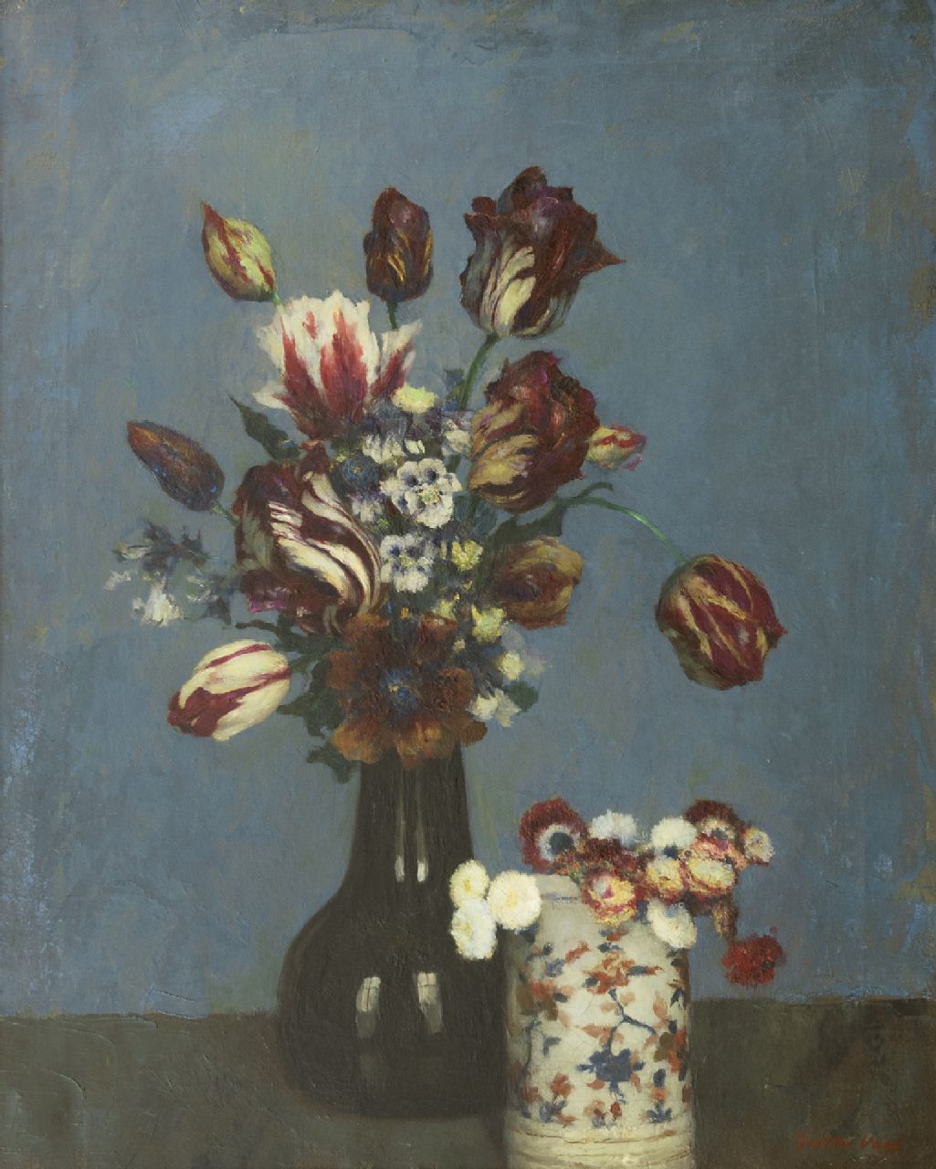 Vaes W. | Walter Vaes | Schilderijen te koop aangeboden | Bloemstilleven, olieverf op doek 67,9 x 54,5 cm, gesigneerd rechtsonder Vaes W. | Walter Vaes | Schilderijen te koop aangeboden | Bloemstilleven, olieverf op doek 67,9 x 54,5 cm, gesigneerd rechtsonder