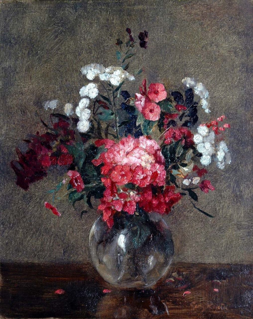 Rueter W.C.G. | Wilhelm Christian 'Georg' Rueter, Zomerfloxen, olieverf op doek 39,7 x 31,9 cm, gesigneerd rechtsonder Rueter W.C.G. | Wilhelm Christian 'Georg' Rueter, Zomerfloxen, olieverf op doek 39,7 x 31,9 cm, gesigneerd rechtsonder