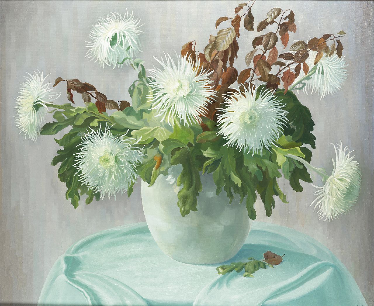 Smorenberg D. | Dirk Smorenberg, Chrysanten, olieverf op doek 100,2 x 120,0 cm, gesigneerd rechtsonder Smorenberg D. | Dirk Smorenberg, Chrysanten, olieverf op doek 100,2 x 120,0 cm, gesigneerd rechtsonder