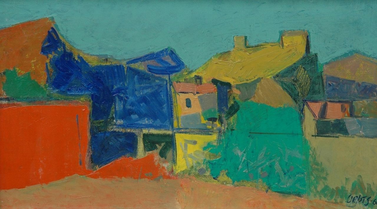 Oepts W.A.  | Willem Anthonie 'Wim' Oepts, Huizen Zuid-Frankrijk, olieverf op doek 24,2 x 40,9 cm, gesigneerd rechtsonder en gedateerd '61