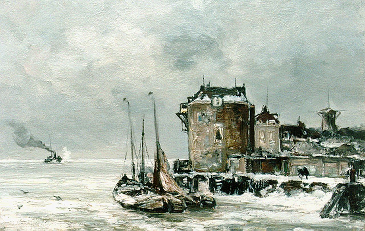 Apol L.F.H. | Lodewijk Franciscus Hendrik 'Louis' Apol, Gezicht op de Campveersche toren, olieverf op doek 42,5 x 60,0 cm, gesigneerd rechtsonder Apol L.F.H. | Lodewijk Franciscus Hendrik 'Louis' Apol, Gezicht op de Campveersche toren, olieverf op doek 42,5 x 60,0 cm, gesigneerd rechtsonder